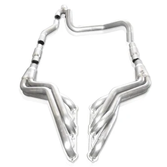 Stainless Works 1988 Chevy Truck C/K long tube header kit with Y-Pipe on white background.