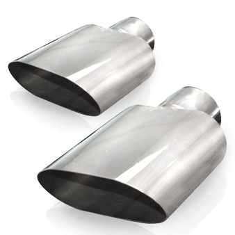 big oval style exhaust tips mirror polished stainless steel