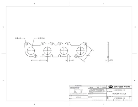 1-3/4  Ford Coyote Header Flange