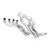 Stainless Works 1994 S10 Long Tube header and cats on white background.