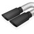 Stainless Works Catback Exhaust black tips for the F-250 on white background.