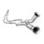 2025+ RAM 1500 Downpipe with X-Pipe crossover from the back showing detail of cats on white background.