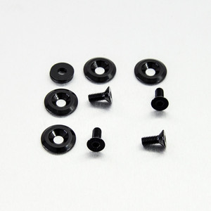 Aluminium Countersunk Bolts (M6x15mm) & Washers (M6x22mm) Pack x4 Black