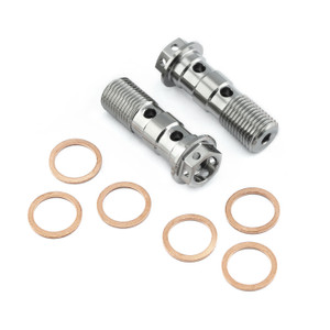 Titanium Banjo Bolt Double M10x(1.00mm) Front Brake Master Cylinder Race Spec Pack x2 Titanium Banjo Bolt Double M10x(1.00mm) Front Brake Master Cylinder Race Spec Pack x2