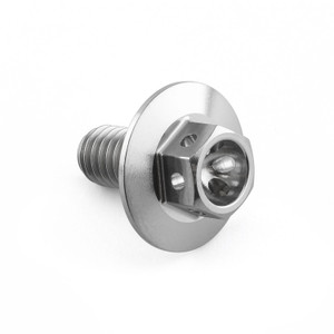Titanium Flanged Hex Head Bolt M6x(1.00mm)x12mm (16mm O/D) Race Spec Titanium Flanged Hex Head Bolt M6x(1.00mm)x12mm (16mm O/D) Race Spec