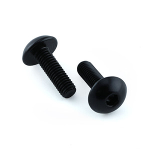 Aluminium Water Bottle Cage Bolts M5x(0.80mm)x16mm Dome Head Pack x2 Black Aluminium Water Bottle Cage Bolts M5x(0.80mm)x16mm Dome Head Pack x2 Black