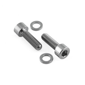 Titanium Crank Arm Pinch Bolts M5x(0.80mm)x20mm Parallel Socket Cap w/Washers - Pack x2 Titanium Crank Arm Pinch Bolts M5x(0.80mm)x20mm Parallel Socket Cap w/Washers - Pack x2