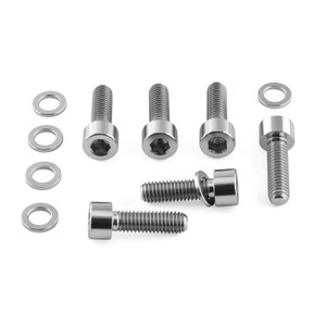 Titanium Stem Bolt Kit M6x(1.00mm)x20mm Parallel Socket Cap & Washers Titanium Stem Bolt Kit M6x(1.00mm)x20mm Parallel Socket Cap & Washers