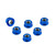 Aluminium Sprocket Nuts M10x(1.25mm) Drilled Pack x6 Blue