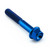 Titanium Flanged Hex Head Bolt M4x(0.70mm)x25mm Blue