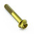 Titanium Flanged Hex Head Bolt M8x(1.25mm)x47mm Gold
