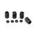 Titanium Dust Cap Hexagon To Fit Schrader Valves Pack x4 Black