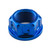Titanium Flanged Axle Nut M24x(1.50mm) Drilled Rear Wheel Blue