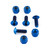 Titanium Screen Kit 4 Bolts and Nuts Blue