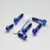 Titanium Top & Bottom Clamp Yoke Pinch Kit Blue
