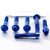 Titanium Top & Bottom Clamp Yoke Pinch Kit Blue