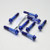 Titanium Top & Bottom Clamp Yoke Pinch Kit Blue
