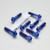 Titanium Top & Bottom Clamp Yoke Pinch Kit Blue