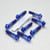 Titanium Top & Bottom Clamp Yoke Pinch Kit Blue