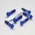 Titanium Top & Bottom Clamp Yoke Pinch Kit Blue