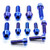 Titanium Top & Bottom Clamp Yoke Pinch Kit Blue