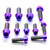 Titanium Top & Bottom Clamp Yoke Pinch Kit Purple Haze
