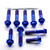 Titanium Top & Bottom Clamp Yoke Pinch Kit Blue