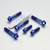 Titanium Top & Bottom Clamp Yoke Pinch Kit Blue