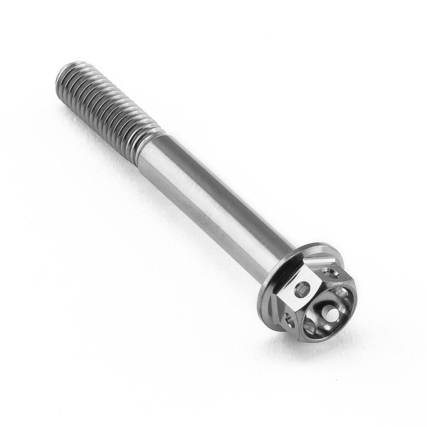 Titanium Flanged Hex Head Bolt M5x(0.80mm)x40mm Race Spec