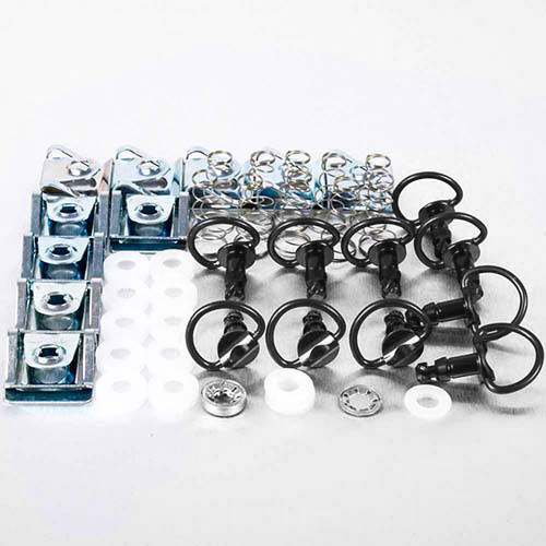 Aluminium Quick Release Stud 17mm D-Ring & CLIP3 Pack x10 Black