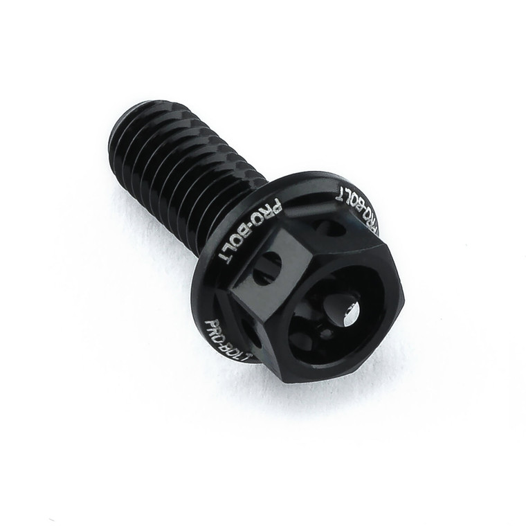 Aluminium Flanged Hex Head Bolt M5x(0.80mm)x12mm Race Spec Etched Black