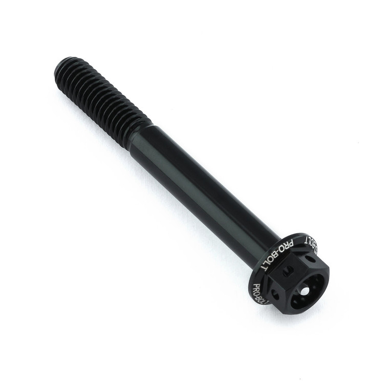 Aluminium Flanged Hex Head Bolt M6x(1.00mm)x50mm Race Spec Etched Black