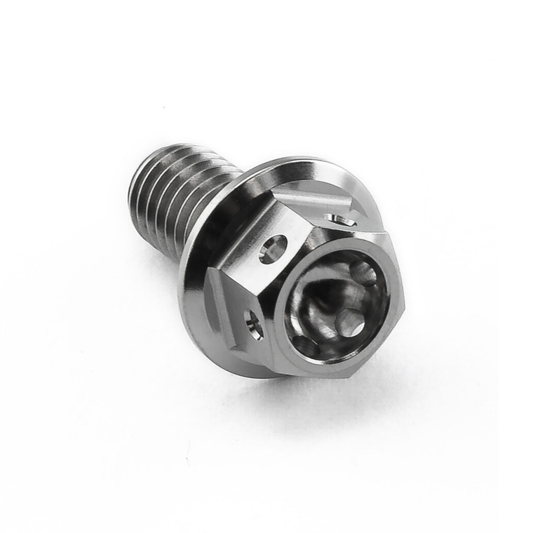 Titanium Flanged Hex Head Bolt M6x(1.00mm)x12mm Race Spec