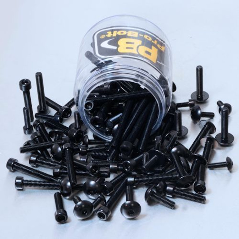Aluminium Engine/Fairing Bolt Tub Metric 100 Piece Black