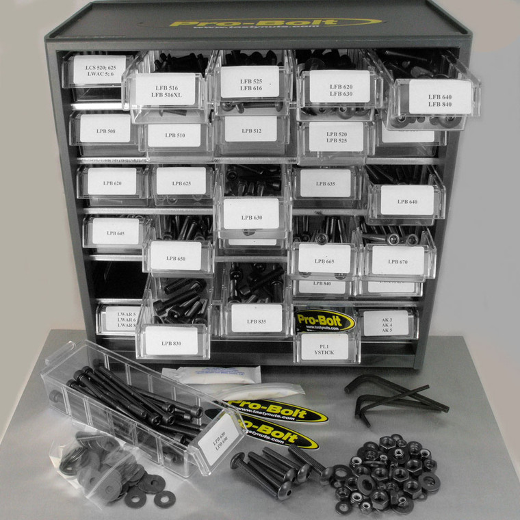 Aluminium Assorted Sizes 1000 Piece Cabinet Black