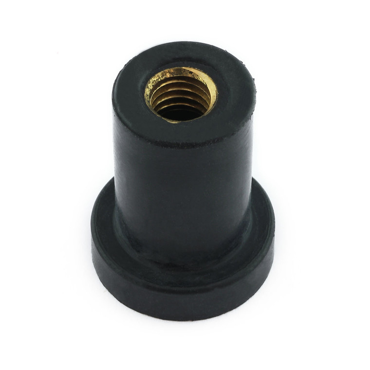 Black Rubber Nut With Brass Insert M8 x 1.25 x 28