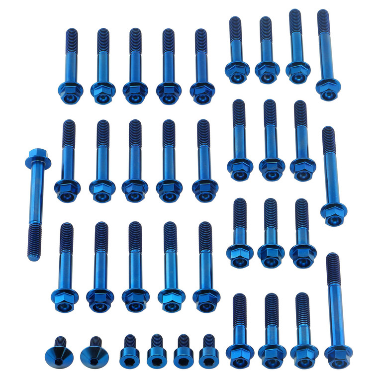 Titanium Engine Kit Triumph Bobber Flanged Hex Head Bolt Blue