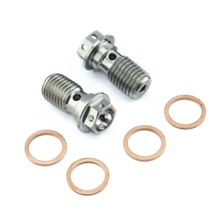 Titanium Banjo Bolt Single M10x(1.25mm) Rear Brake Caliper Race Spec Pack x2