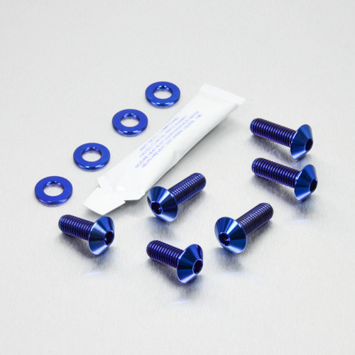 Titanium Rider & Pillion Footrest Hanger Bolt Kit Blue