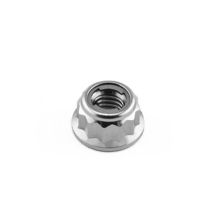 Titanium Flanged Metal Lock Nut Bi-Hex M6x(1.00mm)