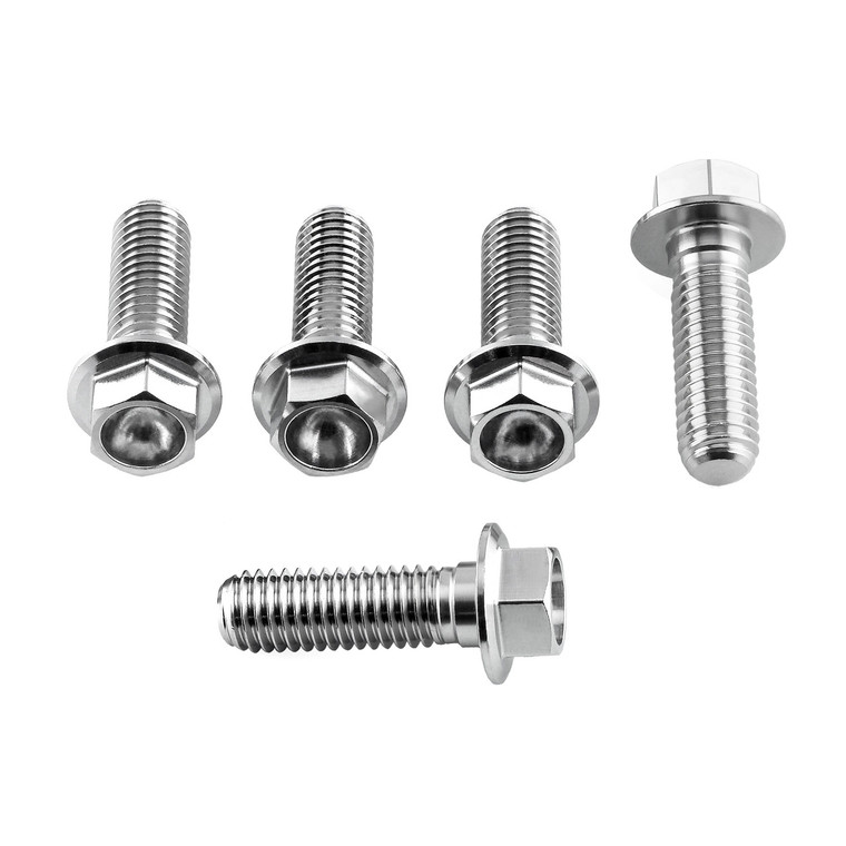Stainless Steel Disc Bolts M8x(1.25mm)x25mm Flanged Hex Front Pack x5