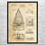 Rotating Christmas Tree Patent Wall Art