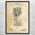 Pull Chain Toilet Patent Wall Art
