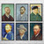 Van Gogh Self Portraits Art Prints Set of 6