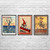 Bicycle Vintage Ad Wall Art Set of 3