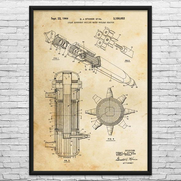 Superheated Nuclear Reactor Patent Wall Art