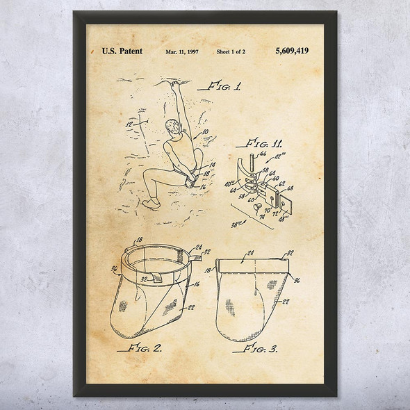 Climbing Chalk Bag Patent Wall Art