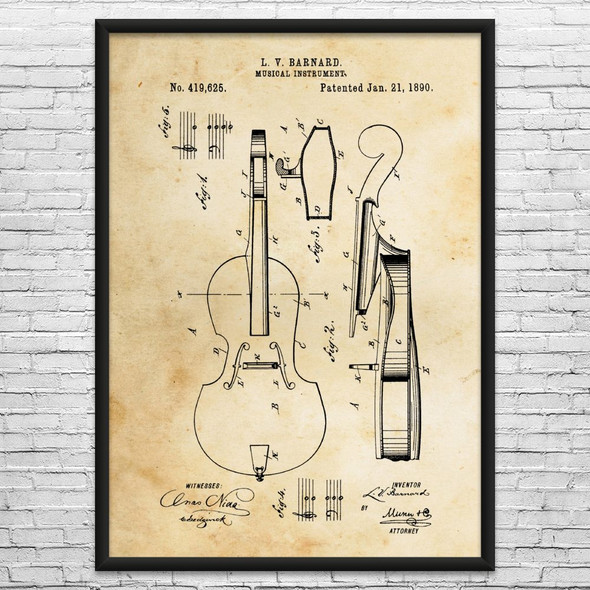 Cello Patent Wall Art