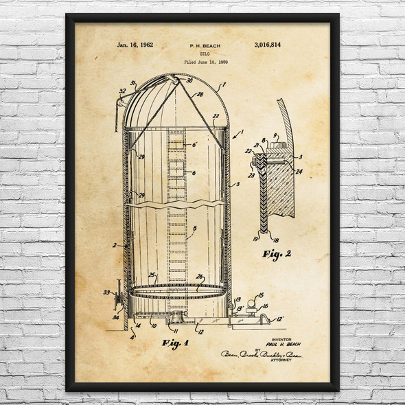 Grain Silo Patent Wall Art