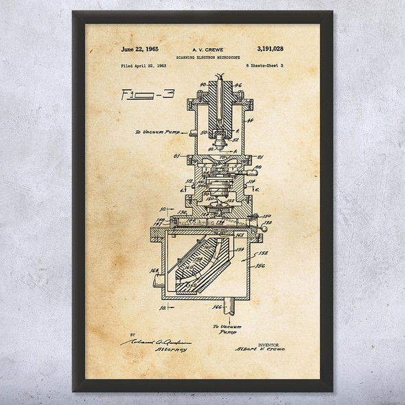 Electron Microscope Patent Wall Art